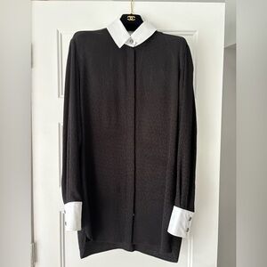 Chanel Fall / Winter 2021 Silk Tunic Black Size 36